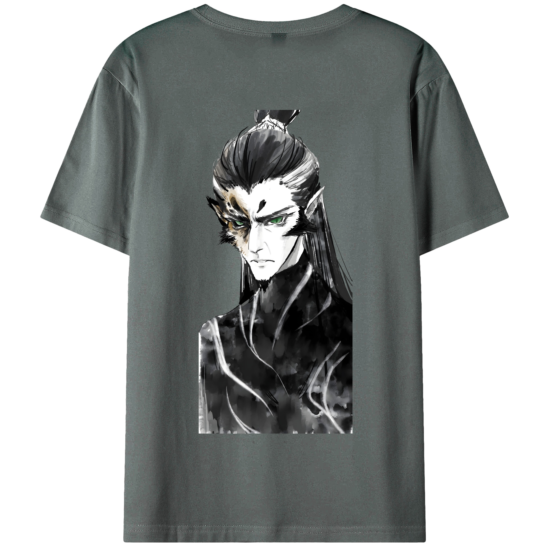 （画像用） Ne Zha 2 ナタ 魔童の大暴れ 綿100％半袖Tシャツ（背面プリント）